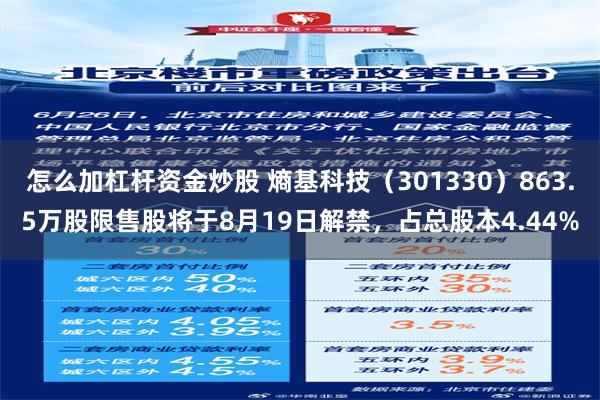 怎么加杠杆资金炒股 熵基科技（301330）863.5万股限售股将于8月19日解禁，占总股本4.44%