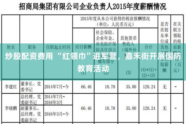 炒股配资费用 “红领巾”进军营，嘉禾街开展国防教育活动